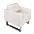 White Leather Lounge Accent Chair T519