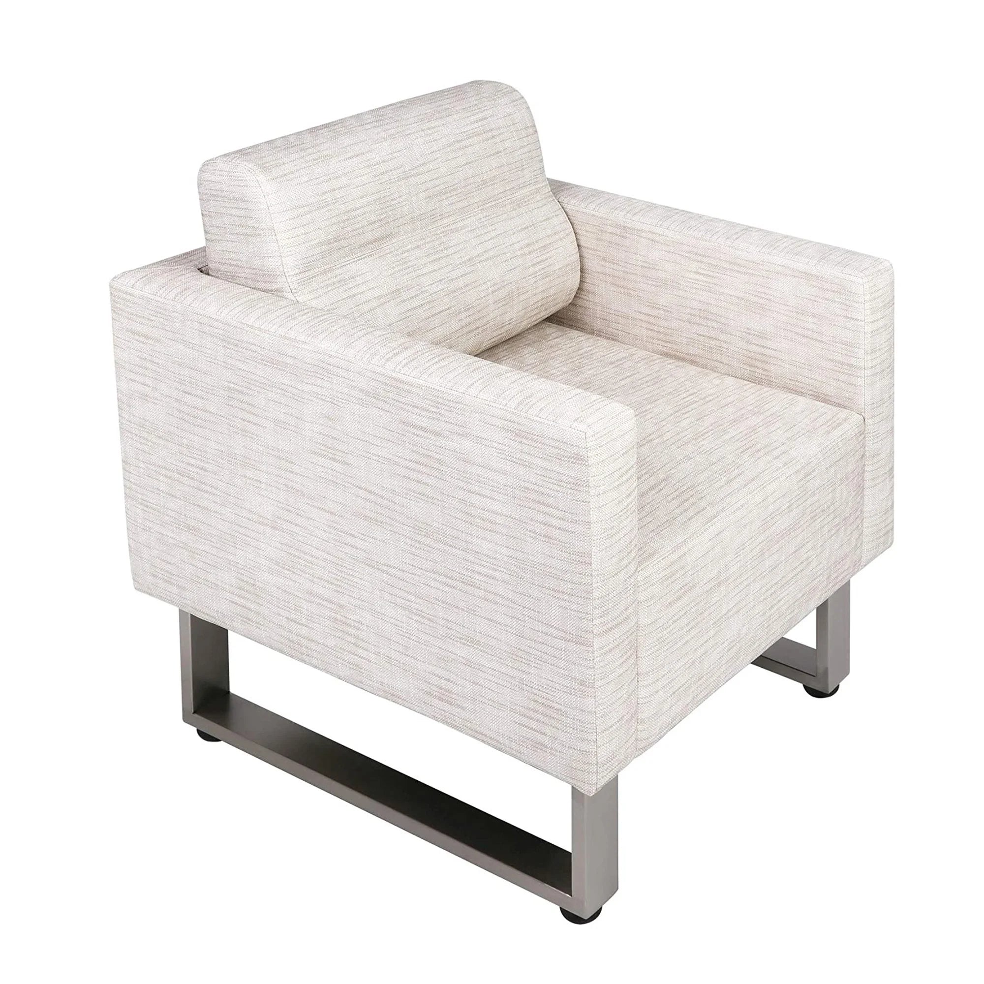 White Leather Lounge Accent Chair T519