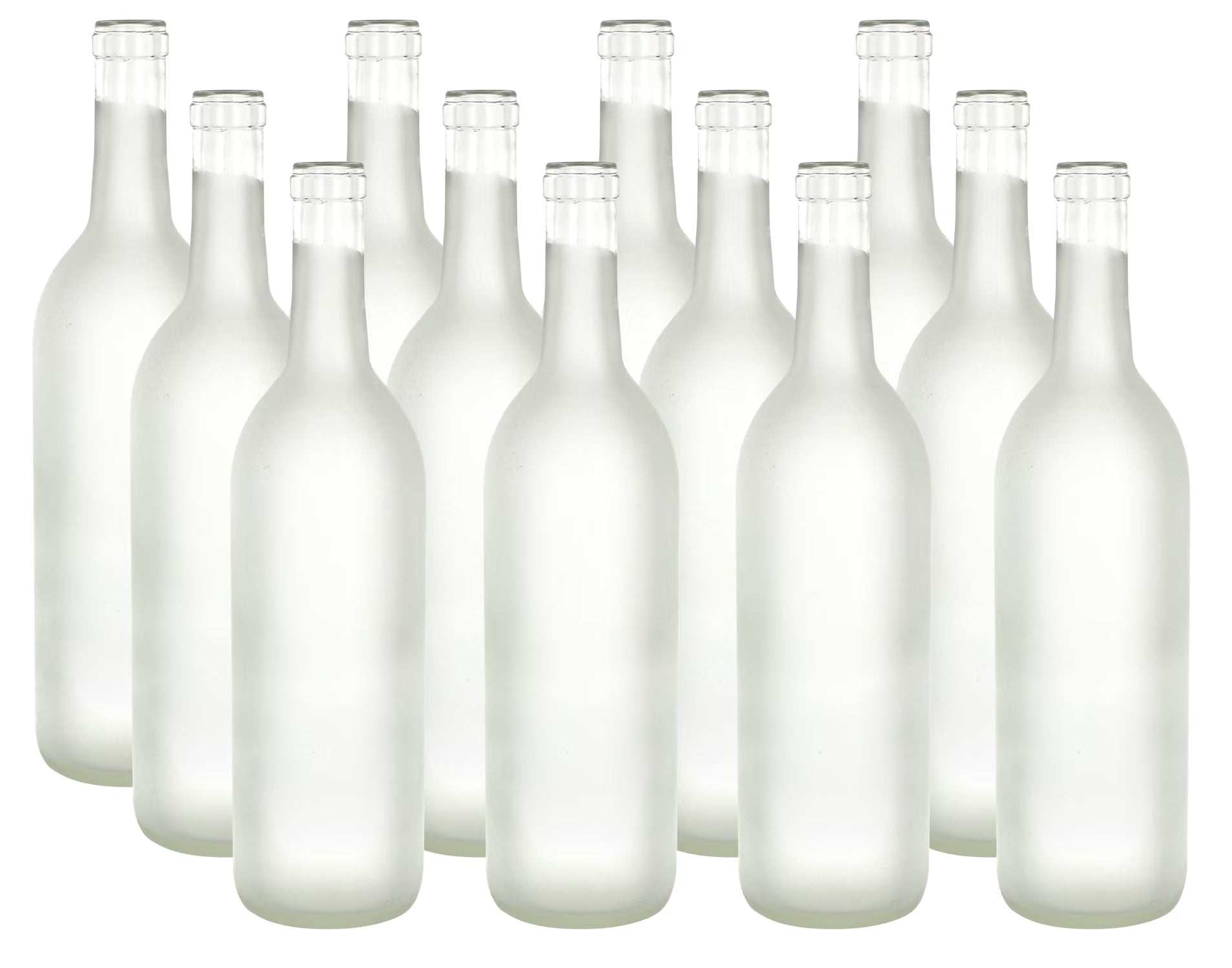 12 per case Clear Frosted Glass Bordeaux Bottles Z540