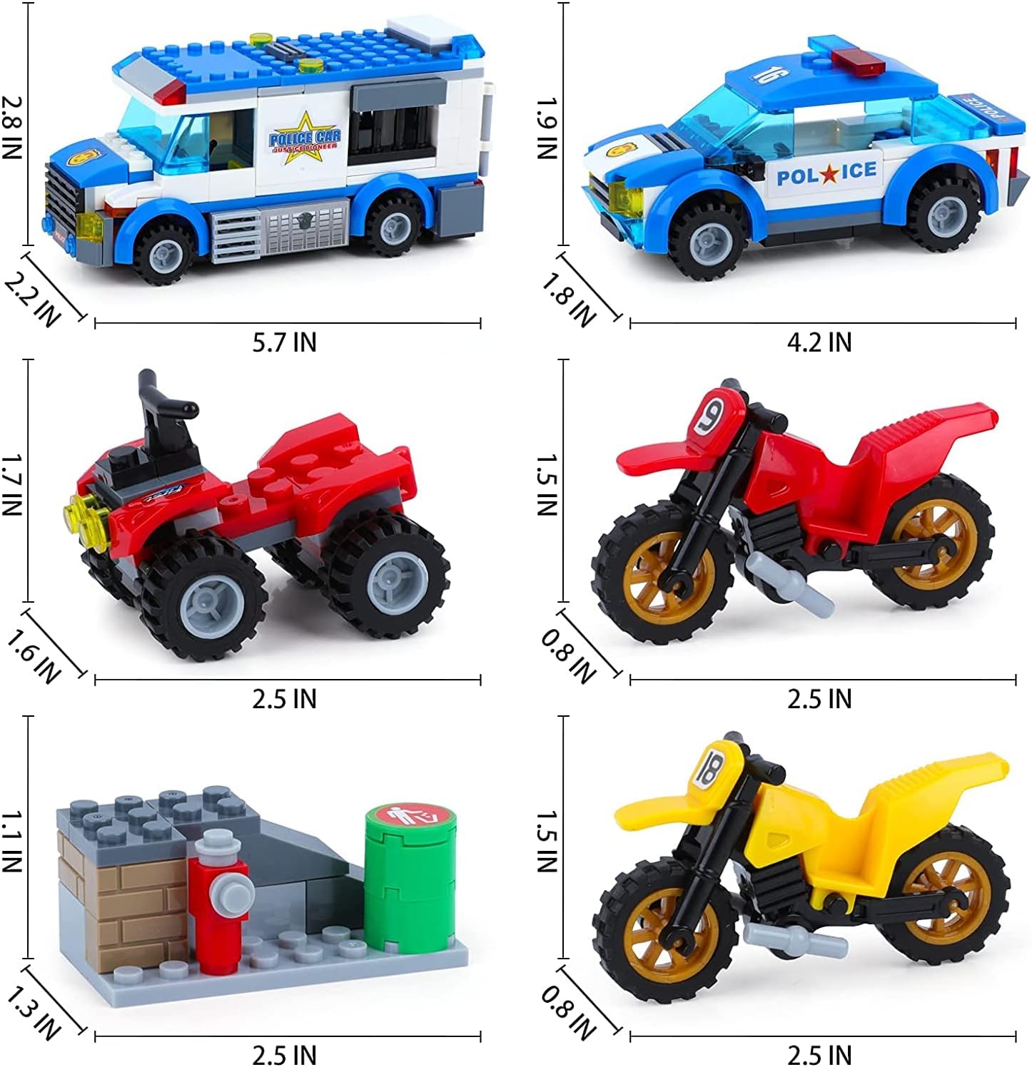 362 Pieces Police Car Building Block Set Pack of 2 Q627366
