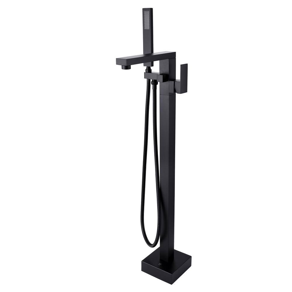 Matte Black Freestanding Tub Filler with Handshower Z84170