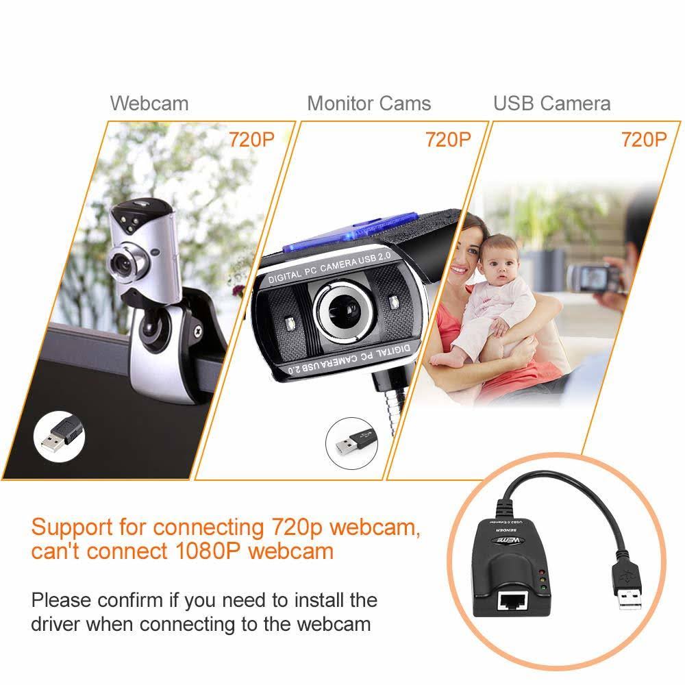 USB 2.0 Extender to RJ45 Over Cat5/5E/6 Connection Up to 100 Meter/328 ft Ethernet Extension Cable Type A Male to A Female Y506