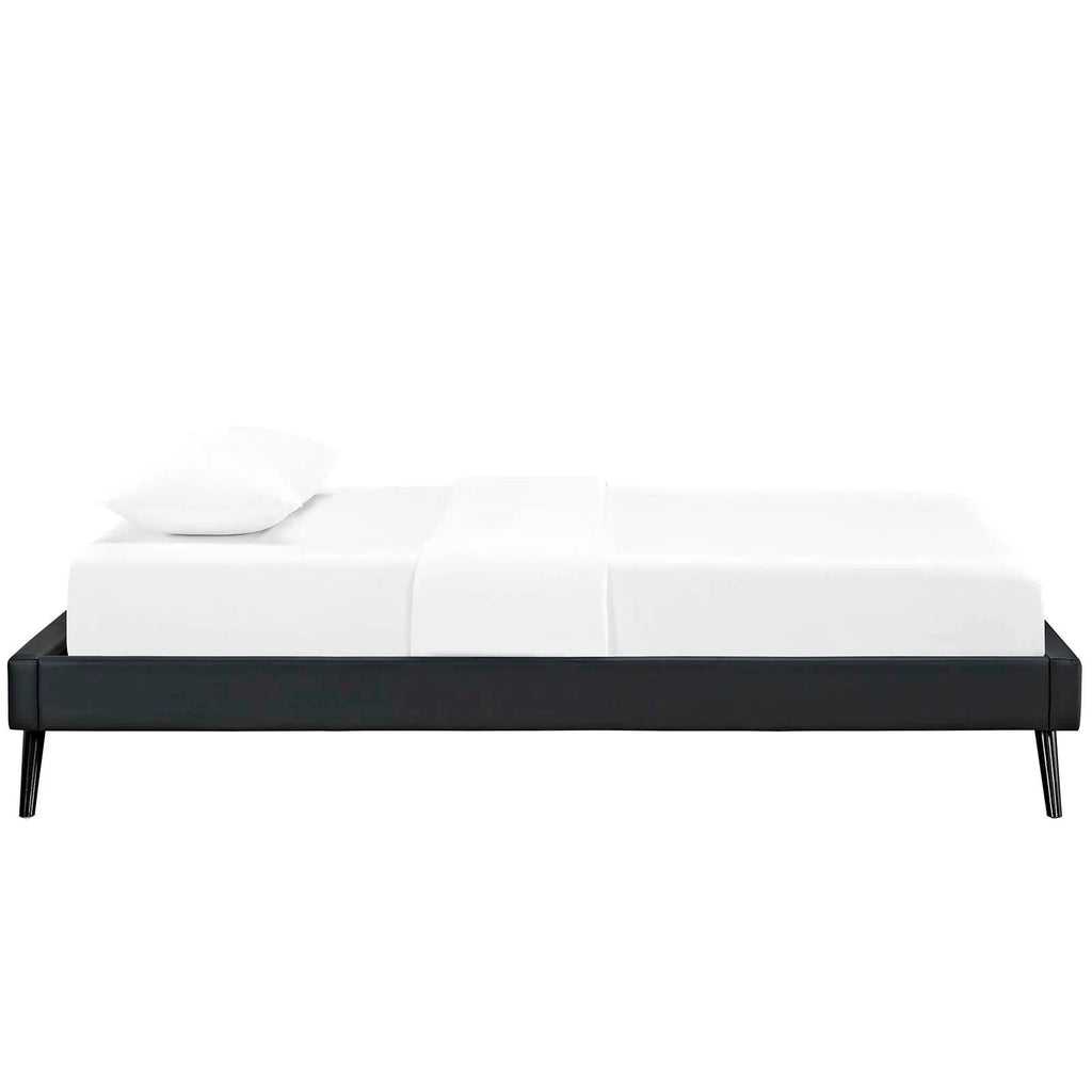 Twin Vinyl Bed Frame with Round Splayed Legs K111342