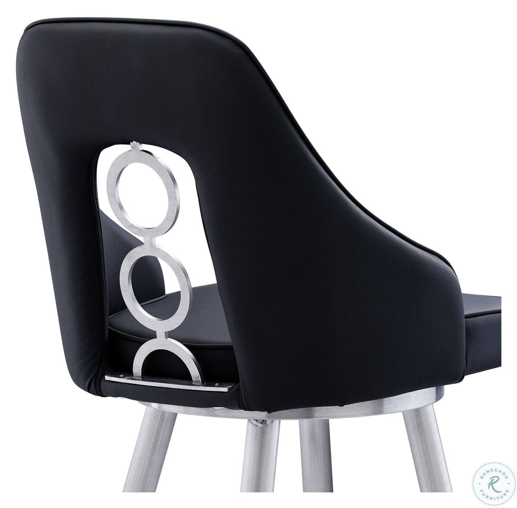 Black Faux Leather Bar Height Barstool B1896