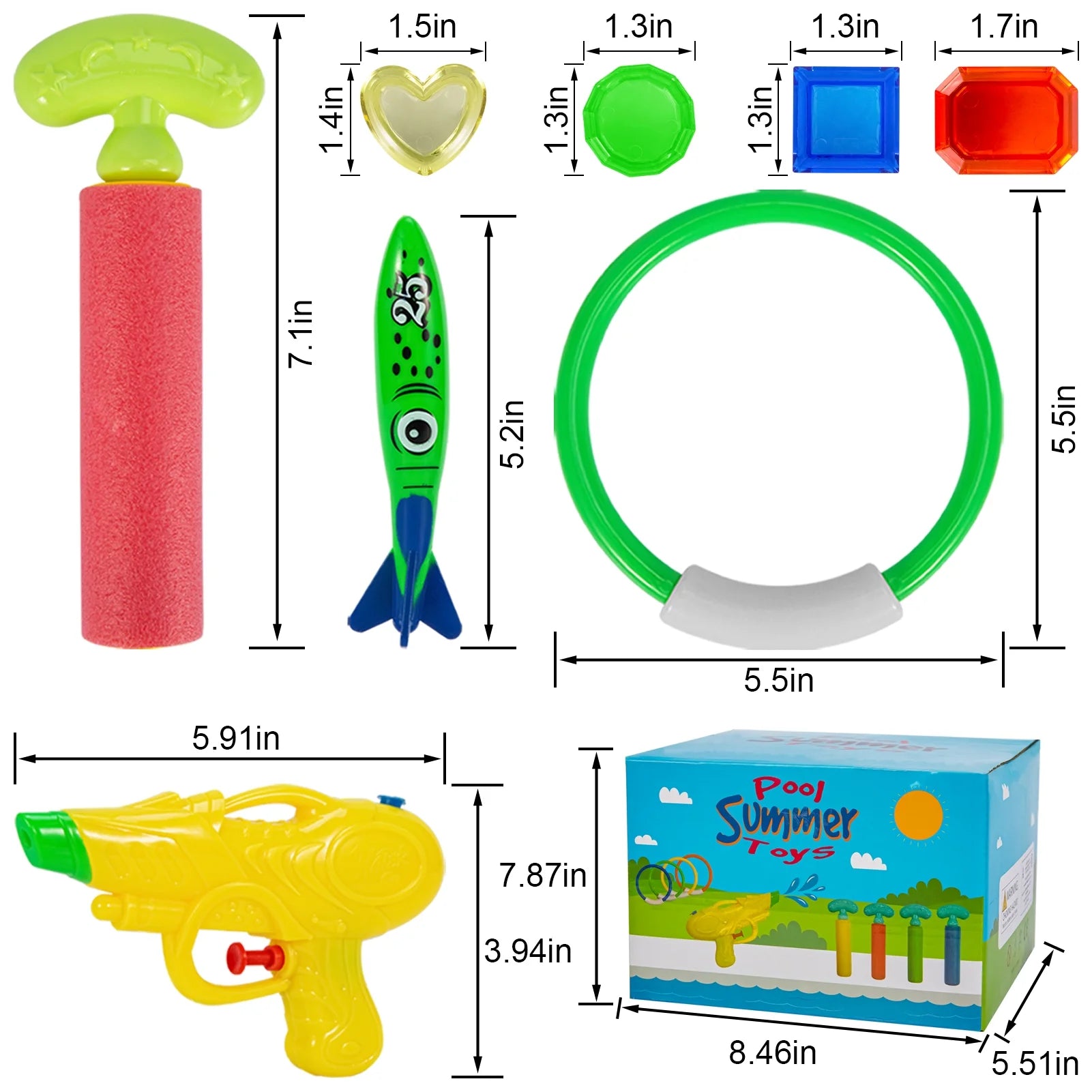Swim Pool Diving Toys Water Rings Sticks Octopus Torpedo Balls L1089