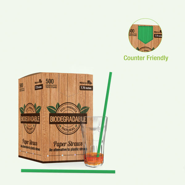 7.75 in. All Green Paper Straw O271