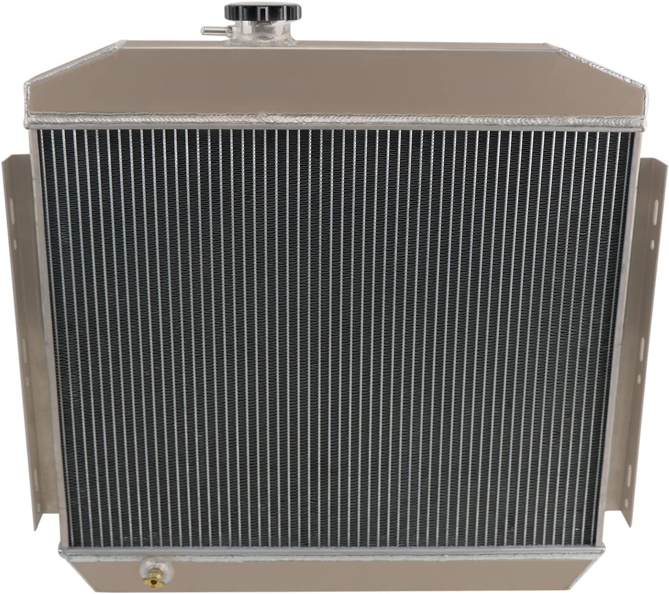 4 Row Radiator with Shroud 16" Fan for 1955-1957 Chevy Bel-Air Nomad V8 T633448