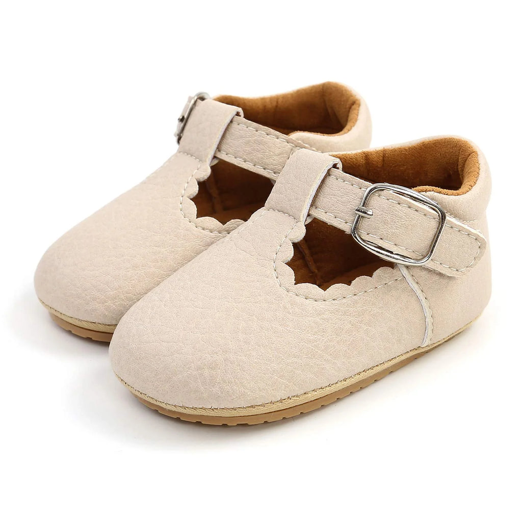 Beige Baby Girl Mary Jane Flats Dress Shoes K1696