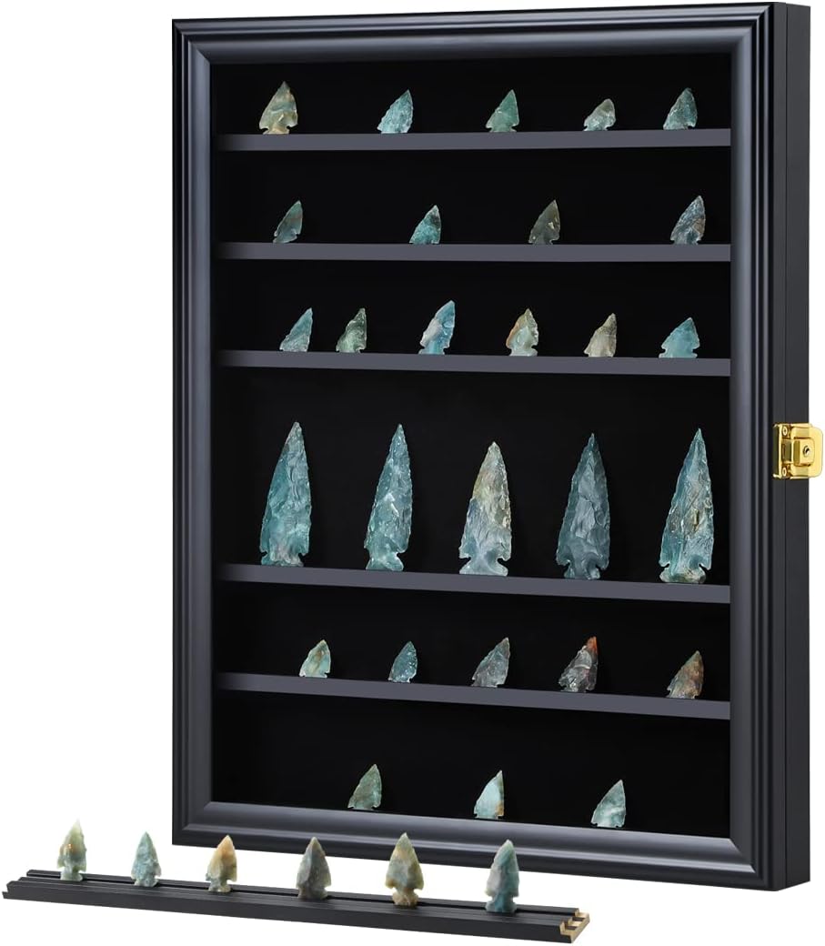 Black Small Arrowhead Display Case with UV Protection W921953