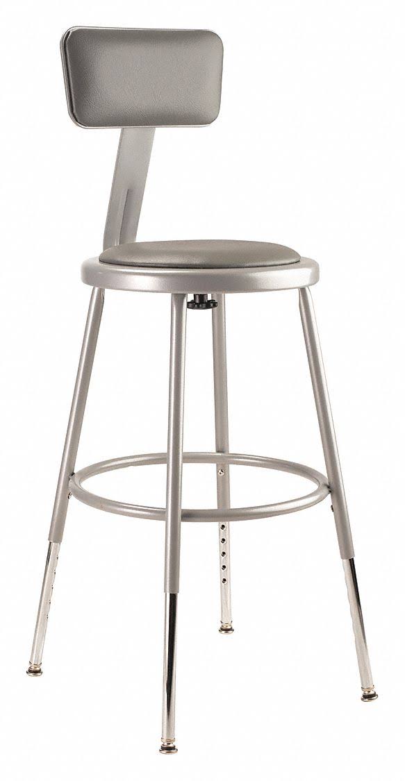 Gray Round Stool with 300 lb. Weight Capacity J256