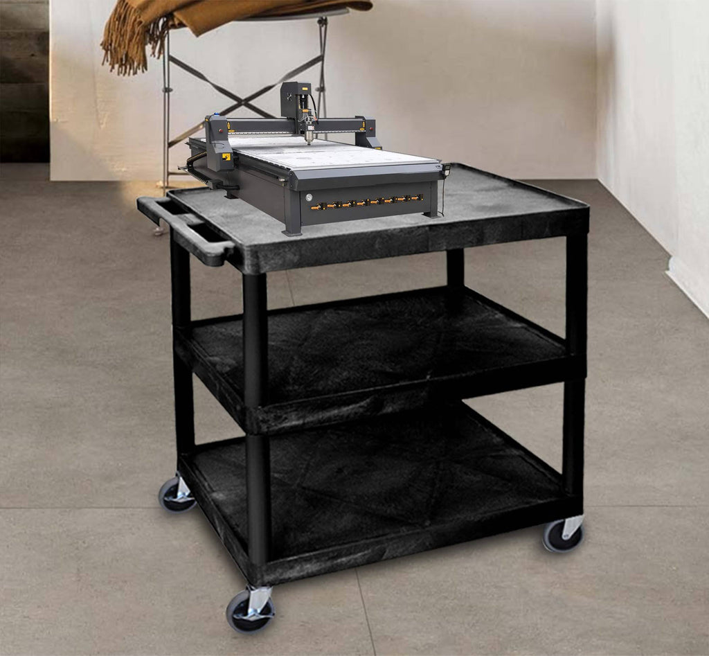 Black 3-Shelf Utility Cart Y696458