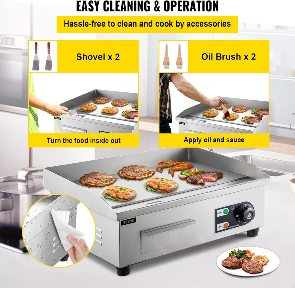 Stainless Steel Electric Countertop Griddle U3088