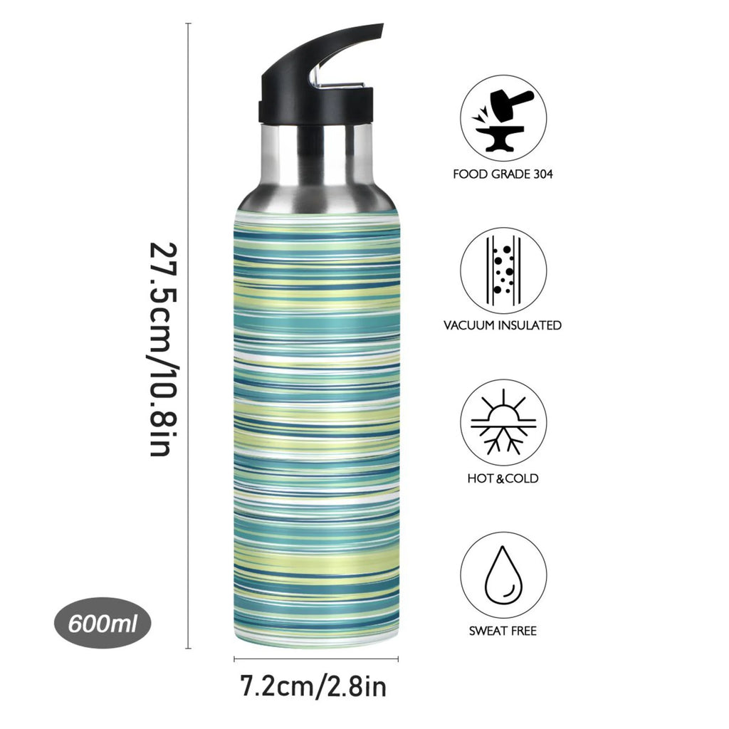 Green Stainless Steel Water Bottle with Straw Lid 20 OZ N758573