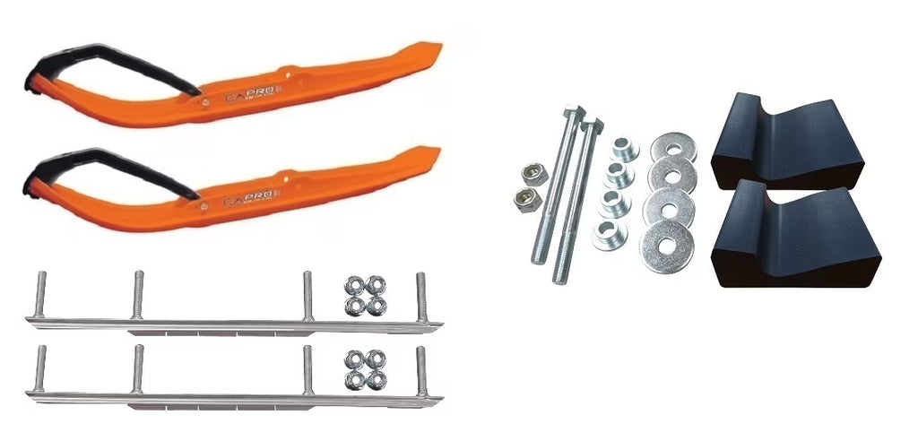 Orange MTX Snowmobile Skis with 7.5" Shaper Bars Complete Kit A476918