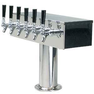 Stainless Steel Six Faucet T-Style Draft Tower C33485