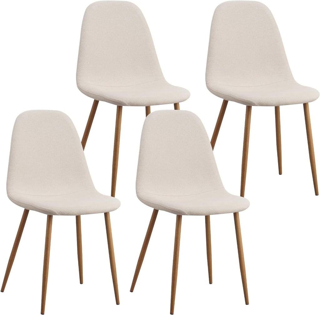 Camel Brown Faux Leather Dining Side Chairs Set of 4 with Metal Legs J6749