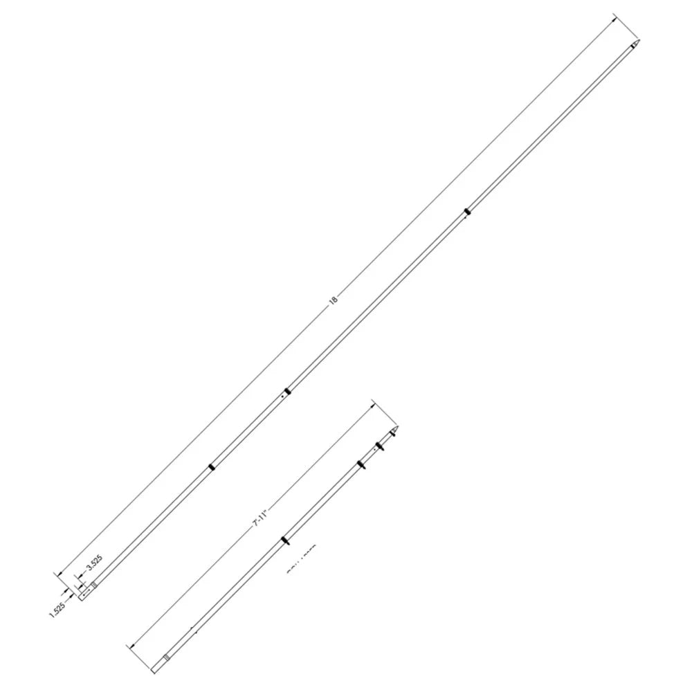 18' Silver Aluminum Tele-Outrigger Poles R957454