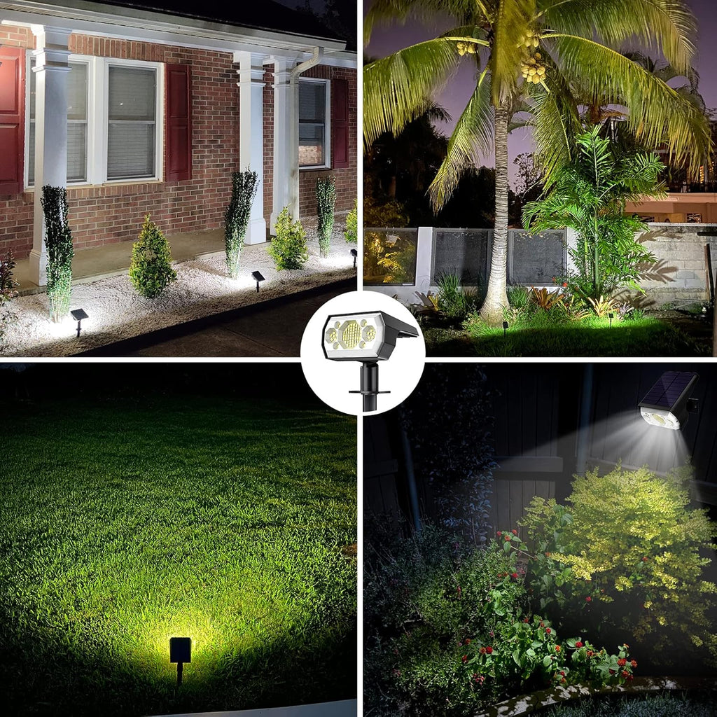 6 Pack Cold White 62 LED Solar Landscape Spotlights I3477