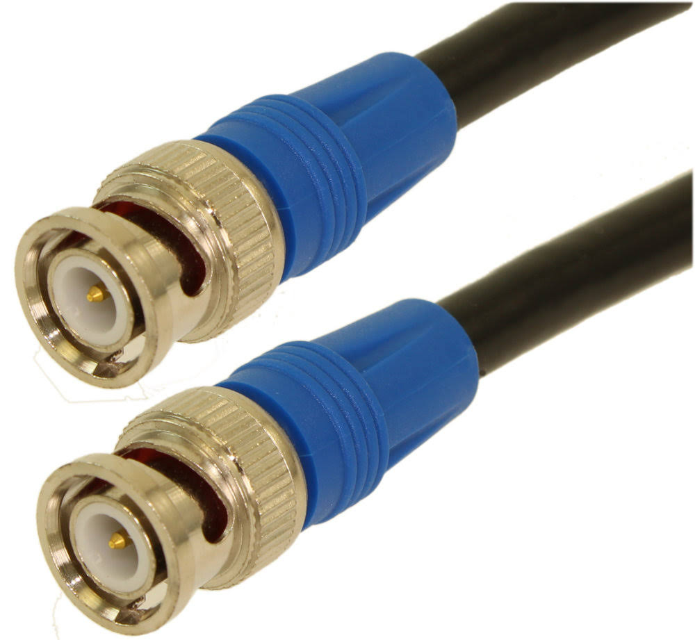 6G-SDI BNC Coax Cable, RG6/18AWG Male to Male, Gold Plated Pin, Black, 75 Feet R770