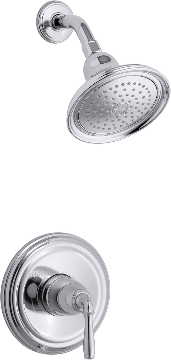 Polished Chrome Shower Valve Trim with Lever Handle and Showerhead, Pack of 2 U7126