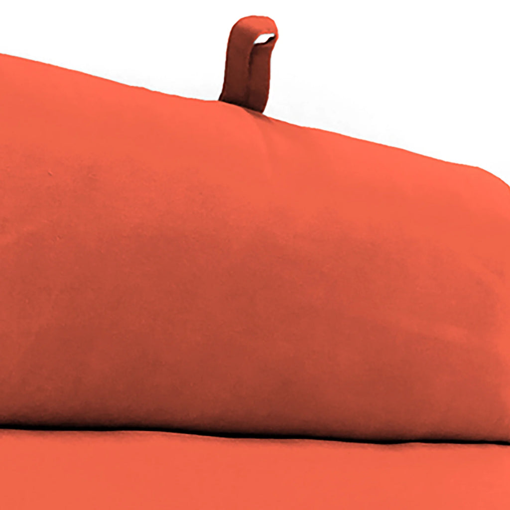 Melon Orange Solid Rectangular Outdoor Chaise Lounge Cushion with Ties and Hanger Loop O84596