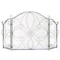 Pewter Wrought Iron Fireplace Safety Screen Spark Guard Cover S872
