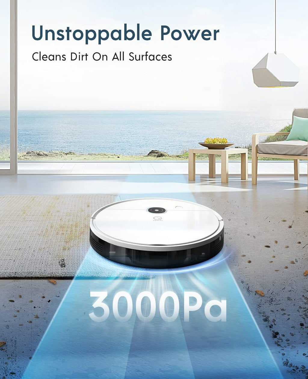 Robot Vacuum, 3000Pa Suction, Carpet Detection, Smart Visual Mapping, 110mins Runtime Q211