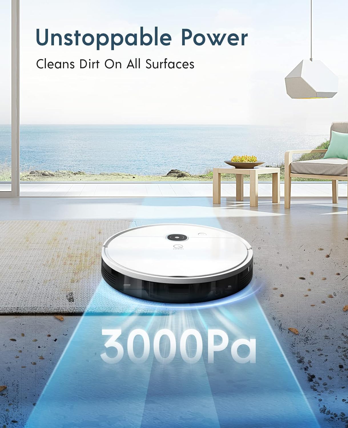 Robot Vacuum, 3000Pa Suction, Carpet Detection, Smart Visual Mapping, 110mins Runtime Q211
